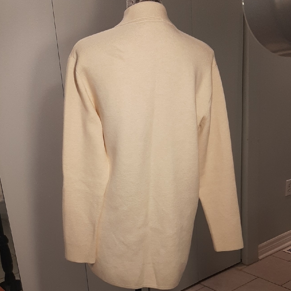 BABATON💝NWOT Cream Longline Button-Front Knit Jacket VERY OVERSIZED Sz S - Picture 6 of 12